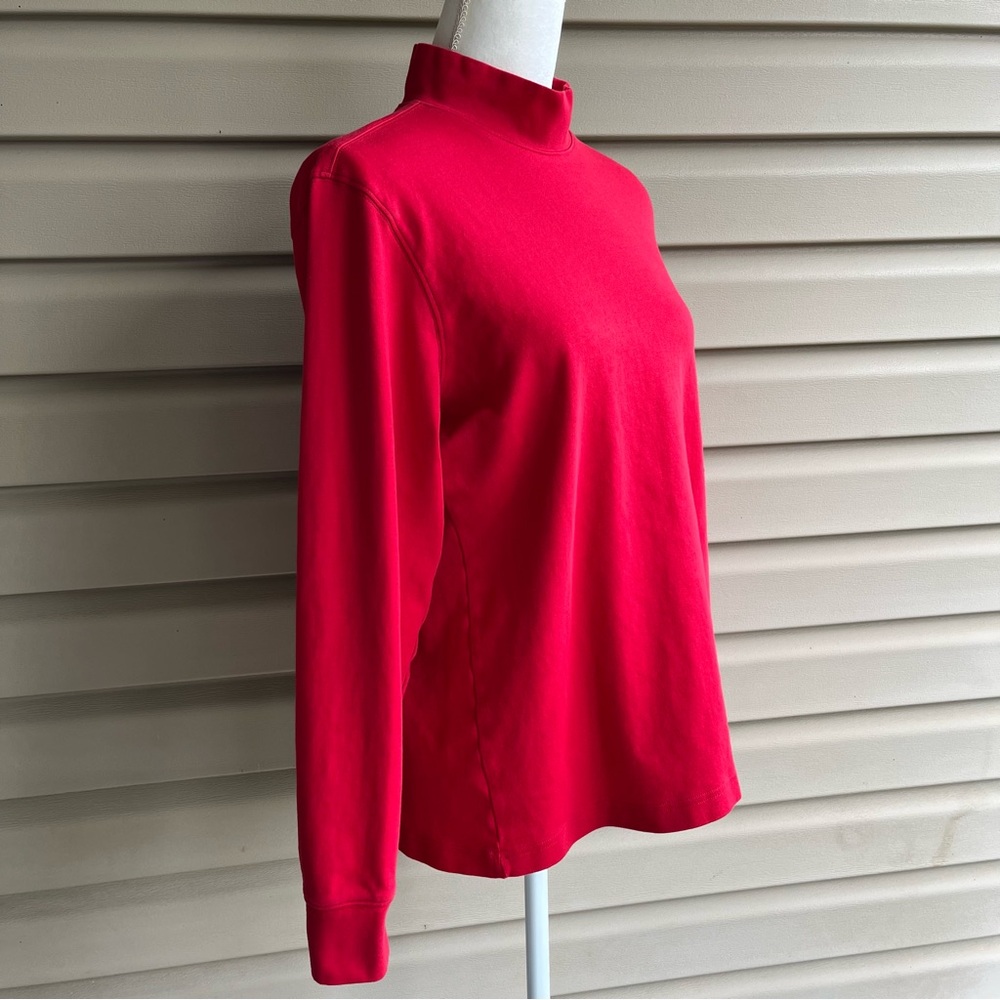 •Lands' End• Red Mock Turtleneck Top - Size Large (14-16) - Picture 4 of 9